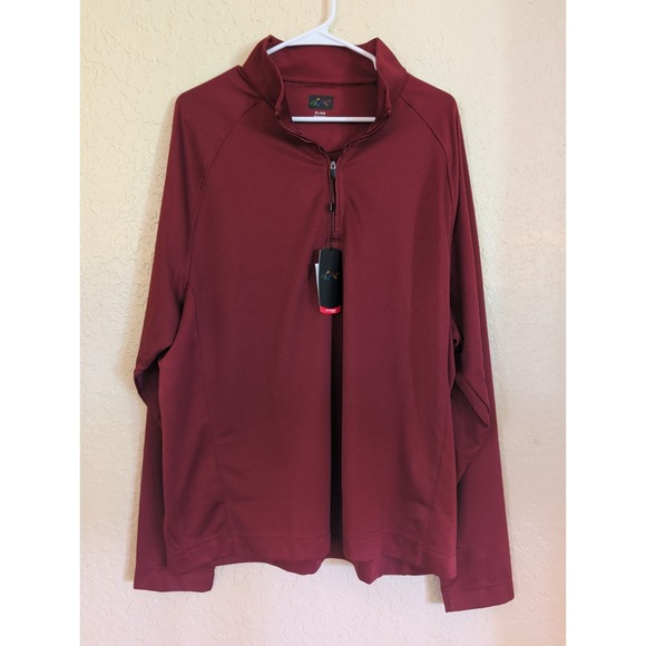 Greg Norman Other - Greg Norman Mens Maroon Freedom Performance 1/4 Zip Golf Pullover Sweater L NEW